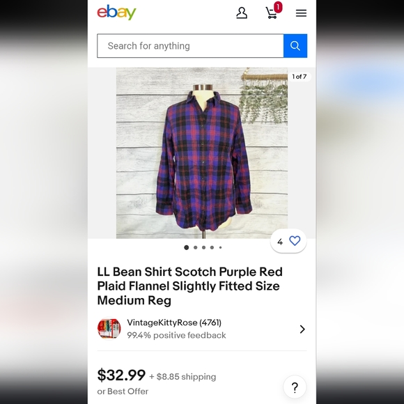 L.L.Bean button down Tunic sz S. NWT - Picture 6 of 6